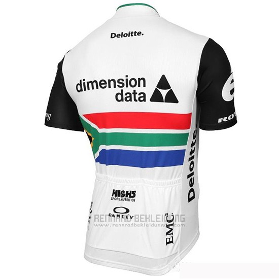 2019 Fahrradbekleidung Dimension Data Champion Afrika Trikot Kurzarm und Tragerhose